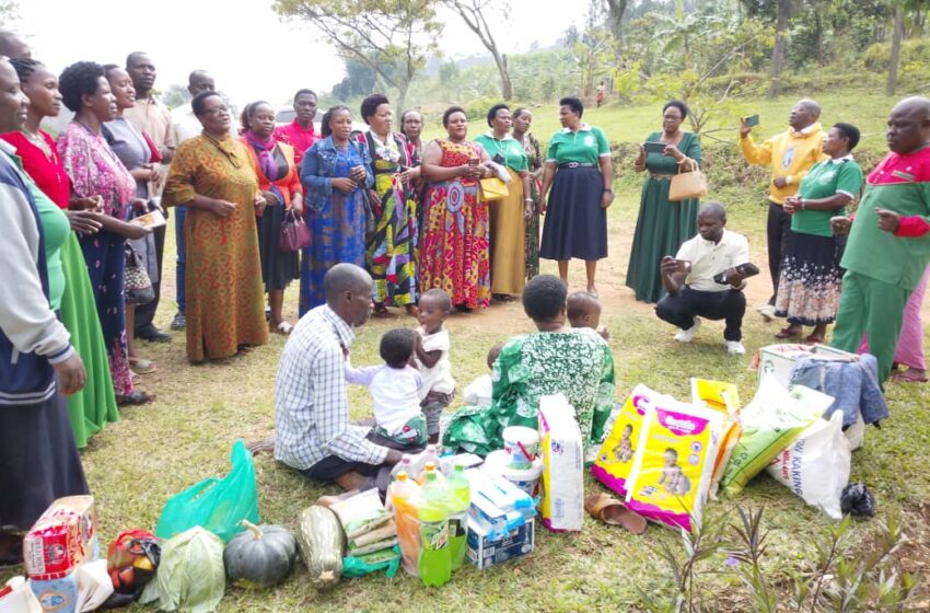  Members of St. Jude Thaddeus movement from St Charles Lwanga Bubaare parish visits family that gave birth to quintuplets